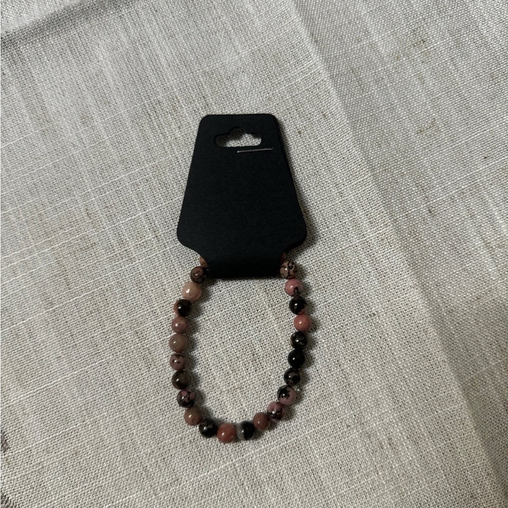 Elegant Pink and Black Beaded Bracelet